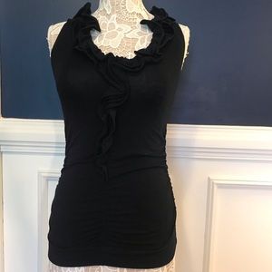 CAbi #740 Black Ruffle Tank